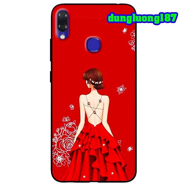 Ốp Lưng Dành Vsmart Joy 1 Plus mẫu Cô Gái Hai Dây Đầm Đỏ