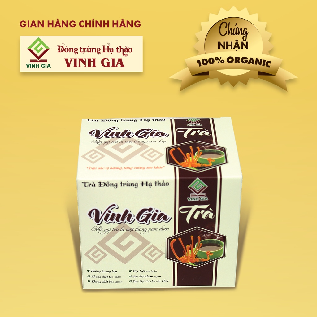 Trà Đông Trùng Hạ Thảo Vinh Gia Giúp Tăng Sức Đề Kháng Dành Cho Mọi Lứa Tuổi – Hộp 12 Gói