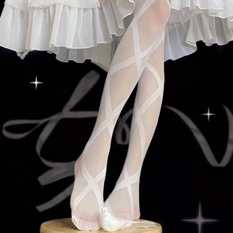 Xiangbao Quần Tất Lụa Mỏng In Họa Tiết Cánh Thiên Thần Phong Cách Gothic Nhật Bản Hóa Trang Cho Nữ