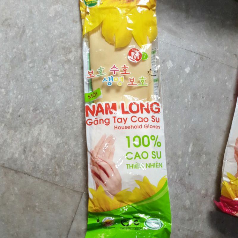 Găng tay cao su size M chiều dài 35cm - Găng tay Đông NAM LONG, găng tay cao su rửa bát, lao động tiện dụng