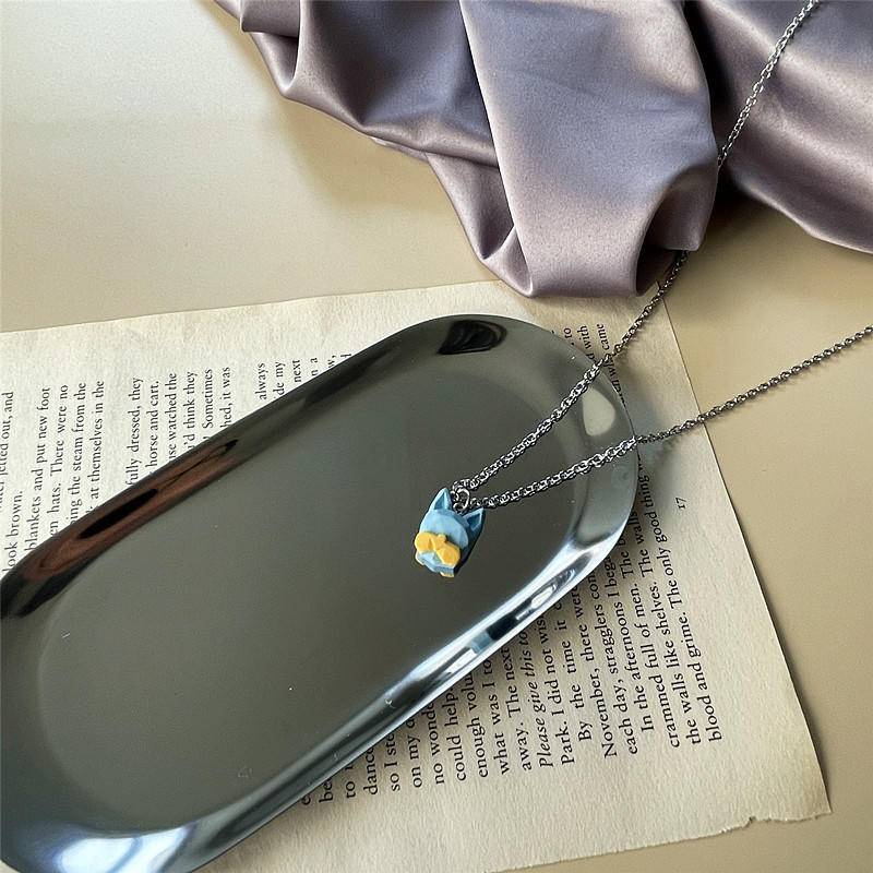 Dây chuyền nữ mặt dây chuyền động vật ba chiều Nhật Bản và Hàn Quốc, cặp đôi, bạn gái vòng cổ cô gái tuổi teen