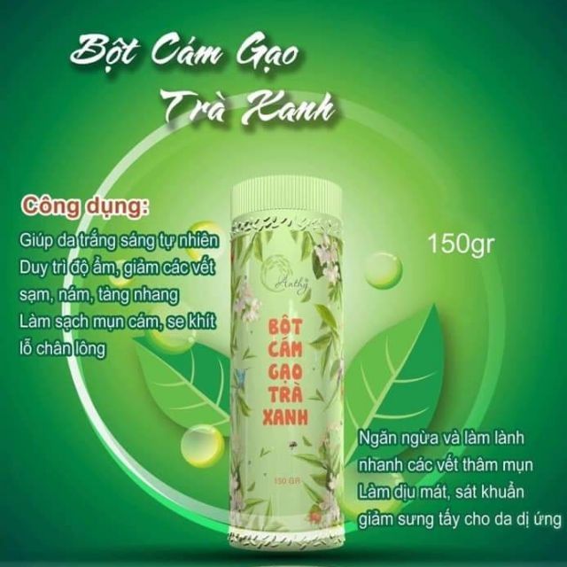 Bột cám gạo trà xanh gói 100g nguyên chất