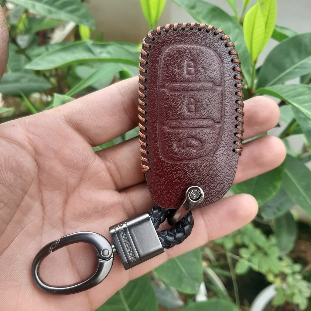 Bao da chìa khoá ô tô I10, ELANTRA, TUCSON chìa thông minh, bảo hành 2 năm, da thật 100%