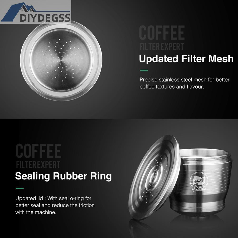 Diydegss2 ICafilas Stainless Steel Refillable Reusable Coffee Capsule Strainer Filter