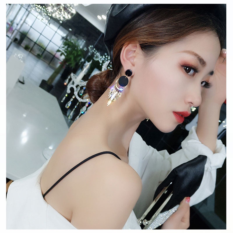 Bông Tai Phối Tua Rua Phong Cách Hàn Quốc Thời Trang