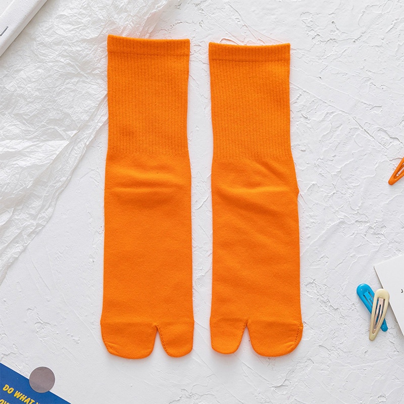 Xiangbao Vớ Xỏ Ngón 2 Ngón Bằng Cotton Có Gân Màu Neon Harajuku Cho Nam Và Nữ