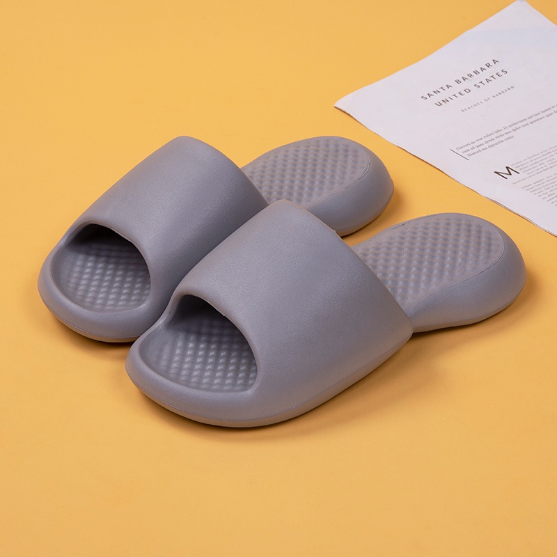 【Ready Stock】 Thick-soled slippers, simple and cute, waterproof, non-slip beach sandals, bathroom slippers, soft and comfortable couple slippers, multi-color optional integrated design slippers