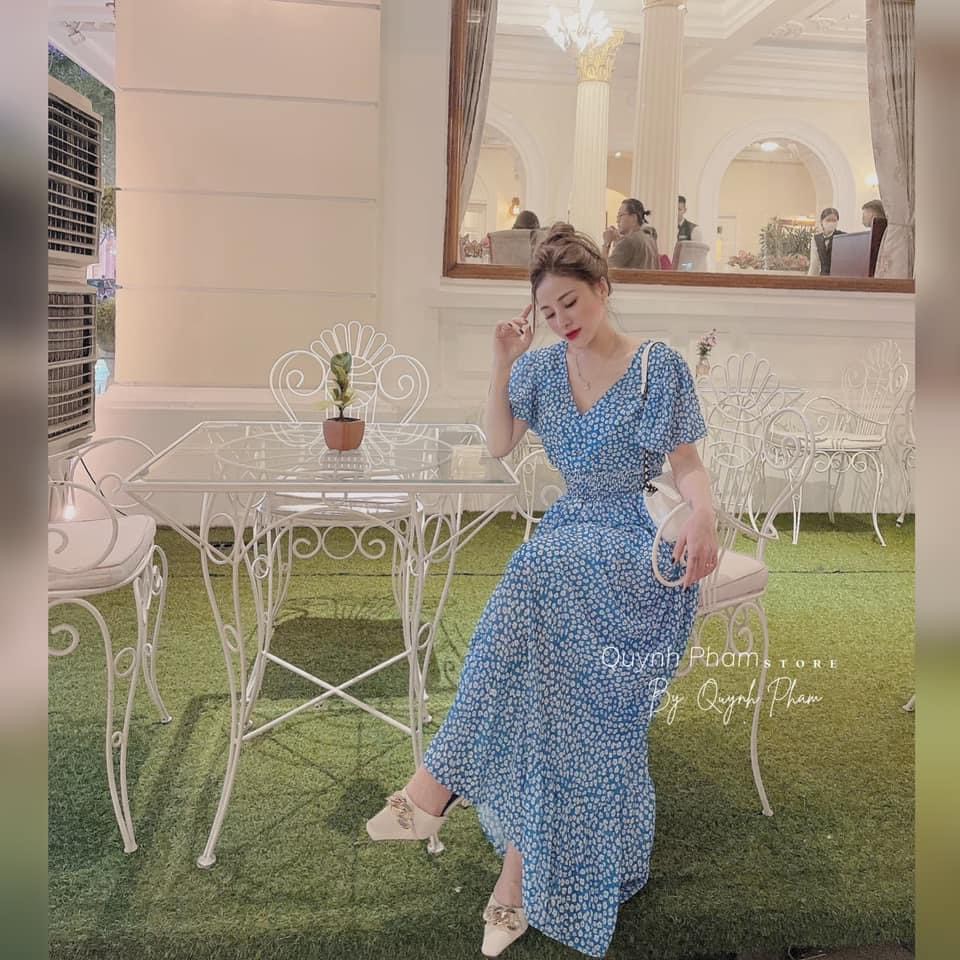 Váy maxi hoa nhí hở lưng 2 màu chất đẹp ZuLyShop | BigBuy360 - bigbuy360.vn