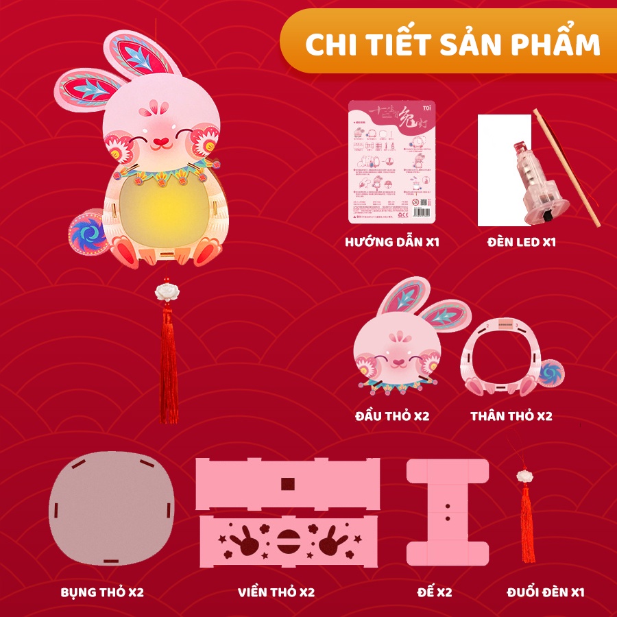 Đèn Lồng đèn LED DIY an toàn dùng nhiều lần chính hãng TOI phù hợp cho bé từ 3 Tuổi