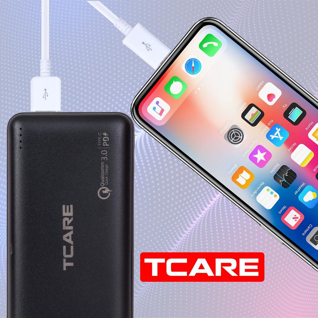 Pin sạc dự phòng 20000mAh sạc nhanh QC 3.0 Tcare T201