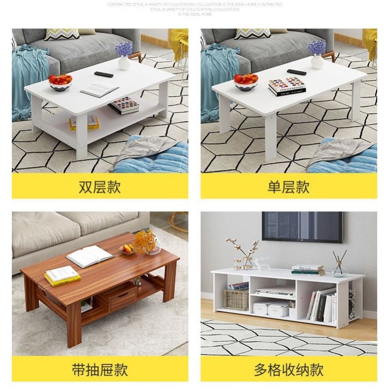 ┅◕✠Bàn cà phê đơn giản hiện đại phòng khách nhà chung cư nhỏ sofa vuông Bắc Âu sáng tạo trà ngủ