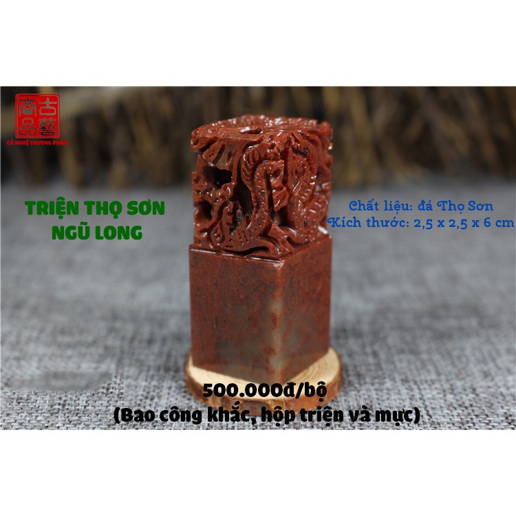 Triện đá con dấu đá Thọ Sơn Ngũ Long