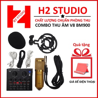 combo mic thu âm live stream v8+bm 800