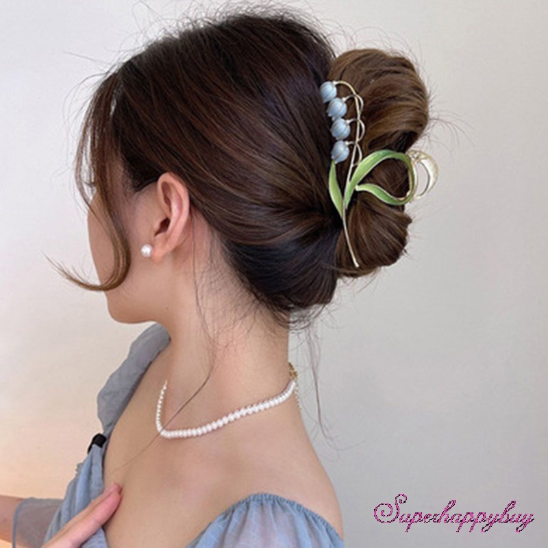 Kẹp Tóc Hình Hoa Lily Chống Trượt Thiết Kế Ngọt Ngào Cho Nữ