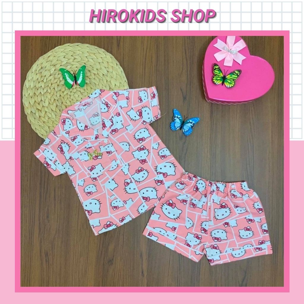Bộ Pijama quần đùi nhiều hình size đại cho bé gái (30~45kg) - Hirokids