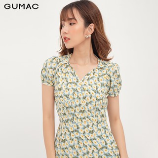 Đầm ôm nữ hoa cổ V GUMAC DA1215