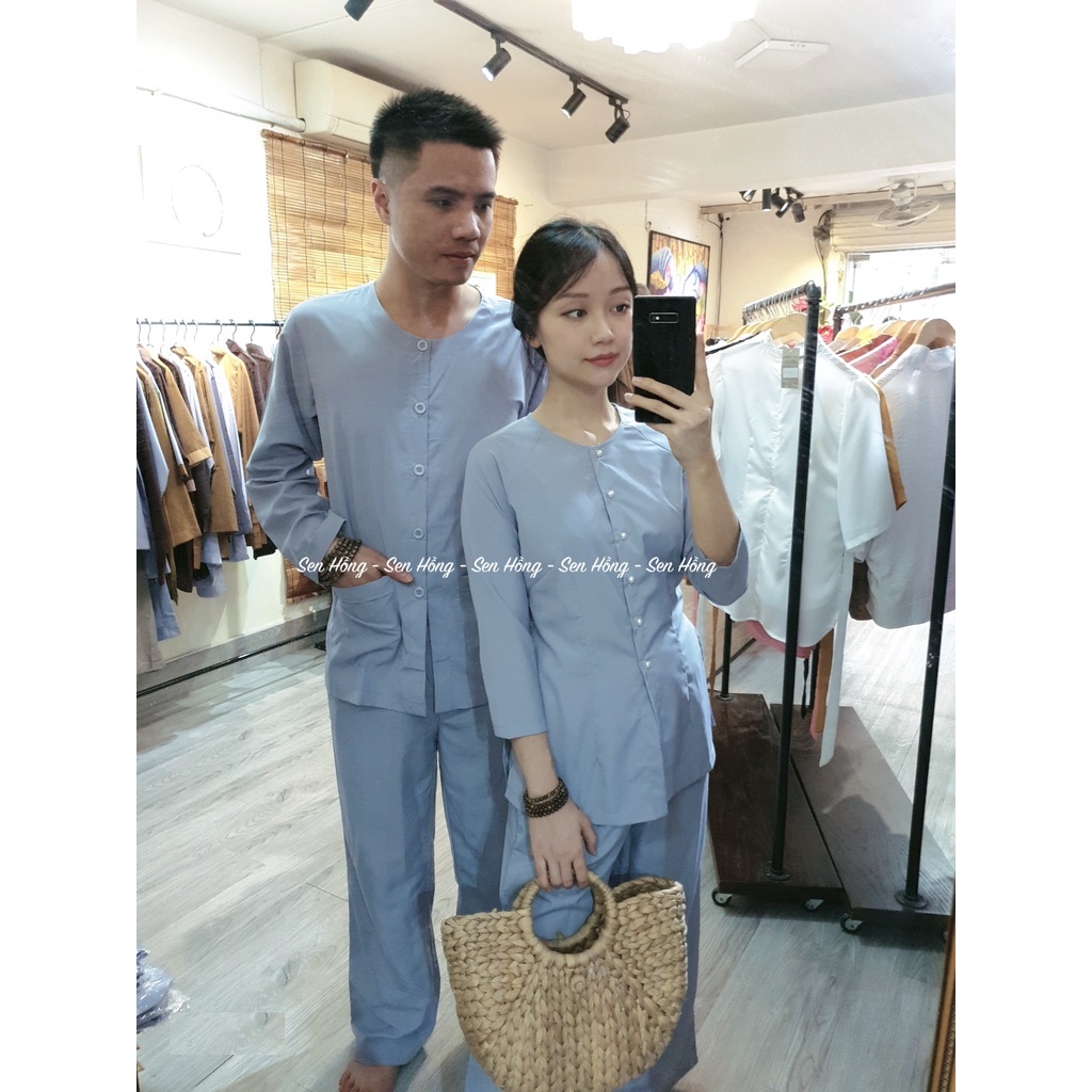 Đồ bà ba truyền thống nam nữ # set quần áo bà ba vải kate Nhật - đi lễ đi chơi dáng thoải mái