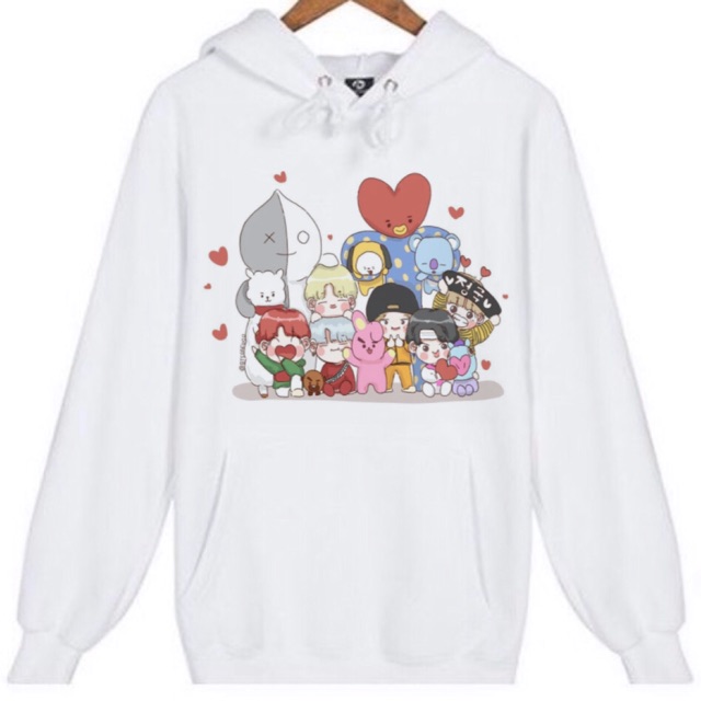 (Tặng ảnh BTS)Hoodie BTS BT21