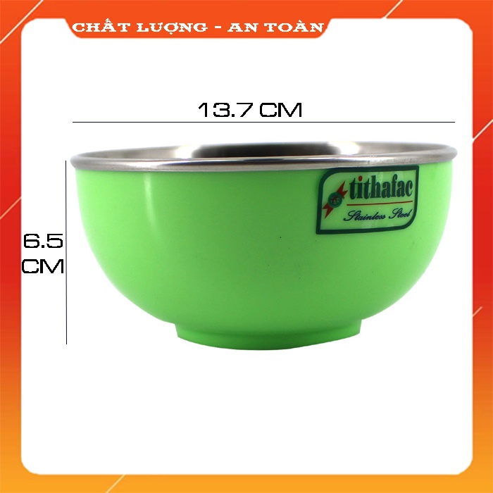 ⭕Giadụngchínhhãng⭕ Chén Tô Bát cơm màu sắc dễ thương cách nhiệt 2 lớp không nóng cao cấp bền bỉ sang trọng Tithafac