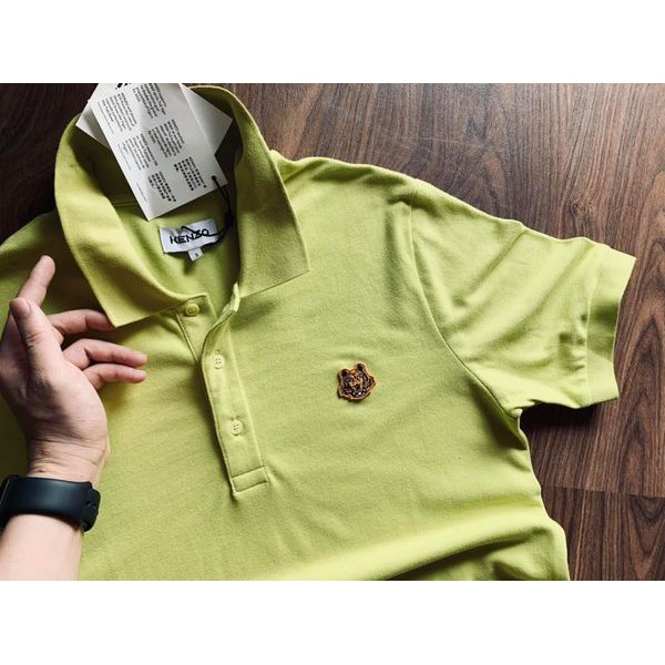 Áo thun polo nam có cổ Ken.zo thêu logo hổ cam