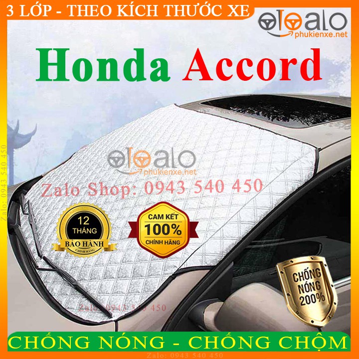 Tấm che nắng kính lái xe Honda Accord 3 Lớp Cao Cấp - Màu Bạc - OTOALO