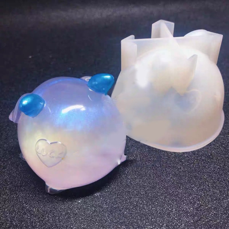 Khuôn Silicon Làm Đồ Trang Trí Hình Chú Heo Hoạt Hình Dễ Thương DIY