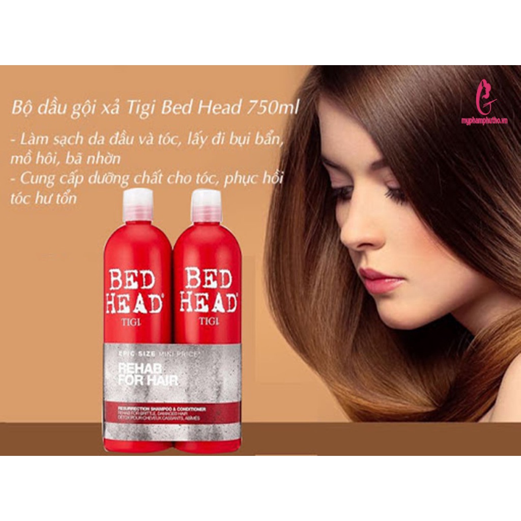[CHÍNH HÃNG] Cặp Dầu Gội , Xả  TIGI_BEDHEAD Đỏ 750ml|🛑FreeShip🛑 Phục Hồi Tóc Khô Sơ Hư Tổn Cấp độ 3 | BigBuy360 - bigbuy360.vn