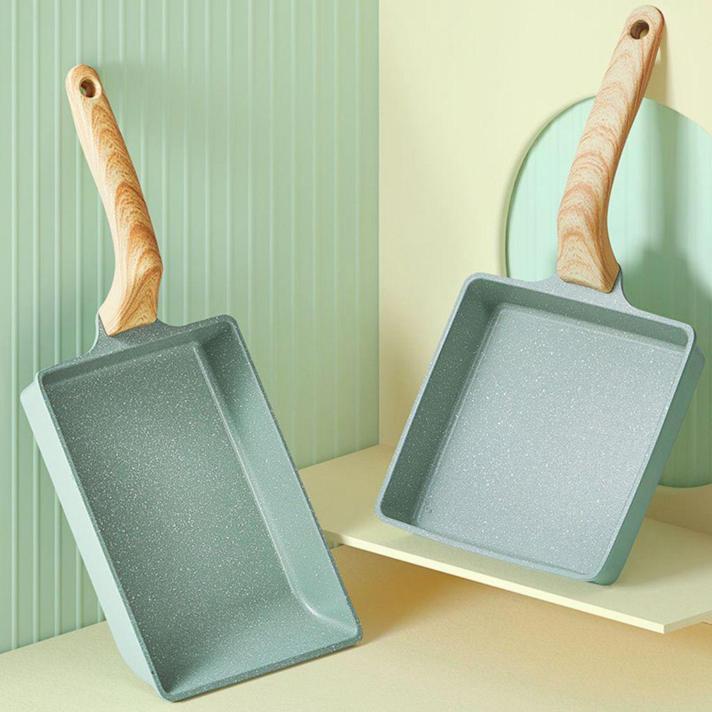Chảo Chiên Trứng Hình Vuông Mini Không Dầu Phong Cách Phương Tây