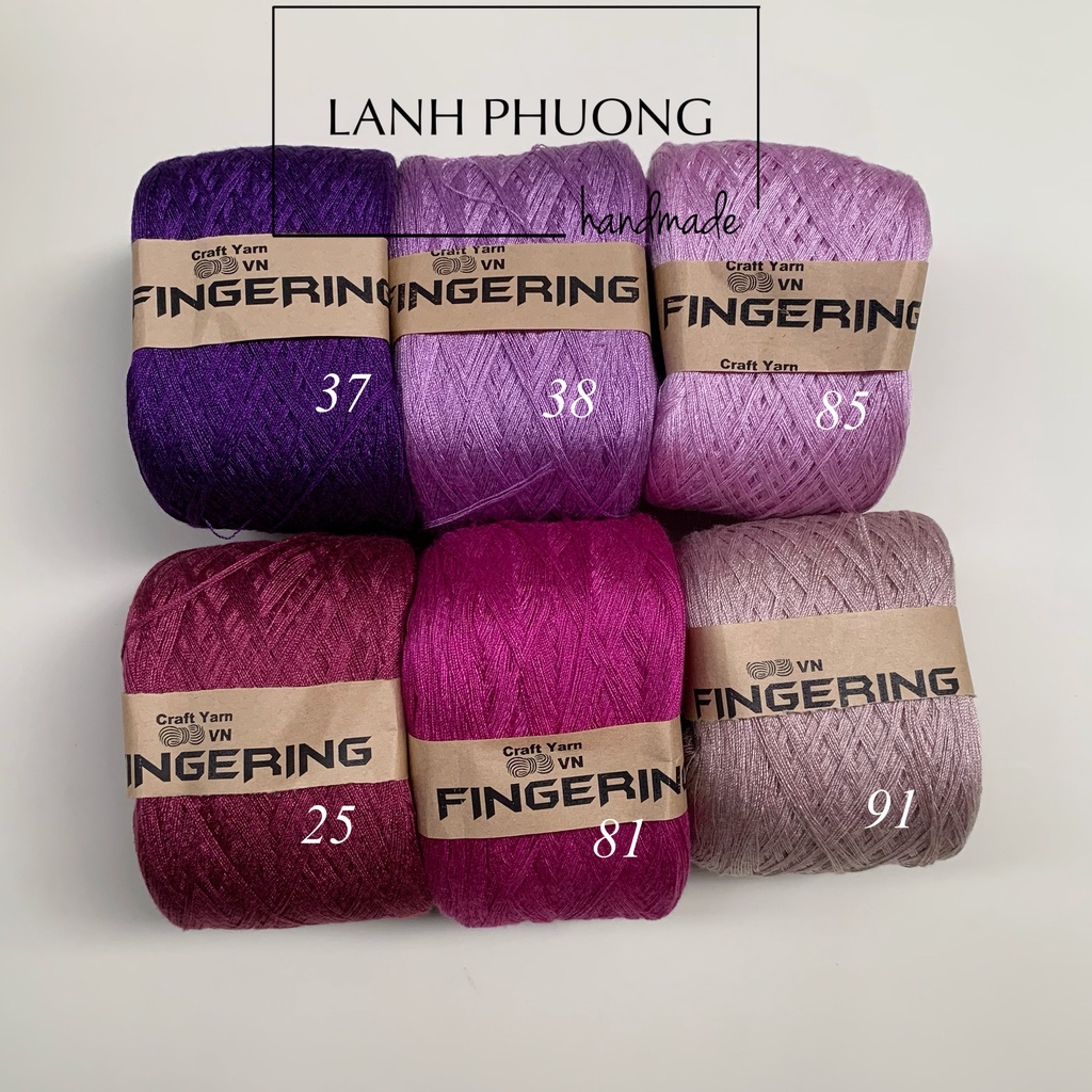 Sợi Cotton Bóng Fingering Chập 4 Cuộn 100gram