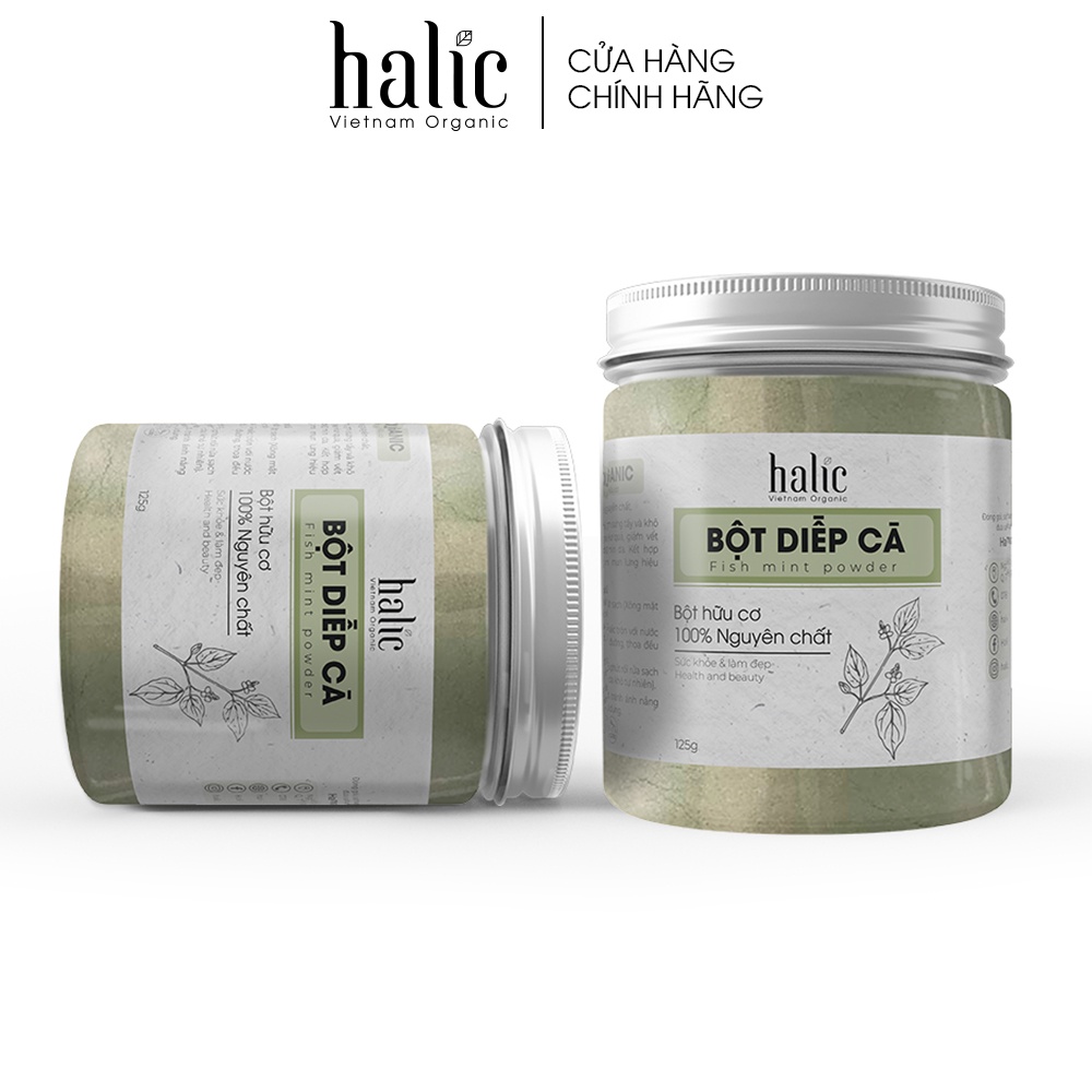 Bột Diếp Cá đắp mặt nạ nguyên chất Halic Organic 125G ngừa thâm, xóa nám tàng nhang, ngăn ngừa mụn ẩn hiệu quả