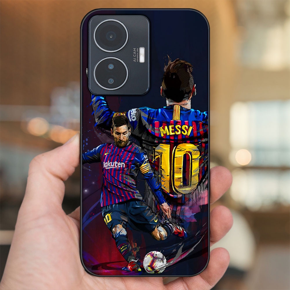 Ốp lưng Vivo Y55 2022 viền đen in hình Lionel Messi Barcelona PSG