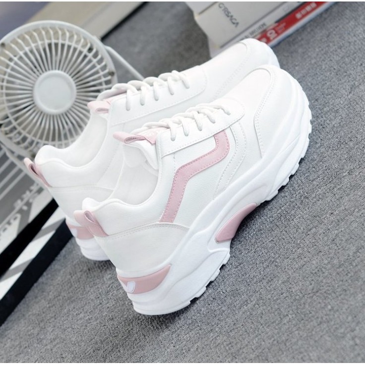 Giày sneaker nữ MS004 (trắng phối hồng)