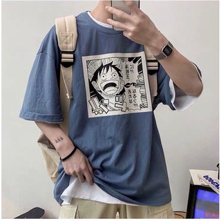 Áo thun tay lỡ unisex 🔸 SIÊU HOT 🔸 áo phông tay lỡ hình Hải Tặc Mũ Rơm Ulzzang - A005