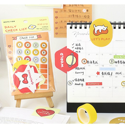 Giấy Nhớ Memo Pad Giấy Note Check List Quản Lý Thói Quen Hàng Ngày Monthly Plan Cho Sổ Planner Bullet Journal A02- HAMYN