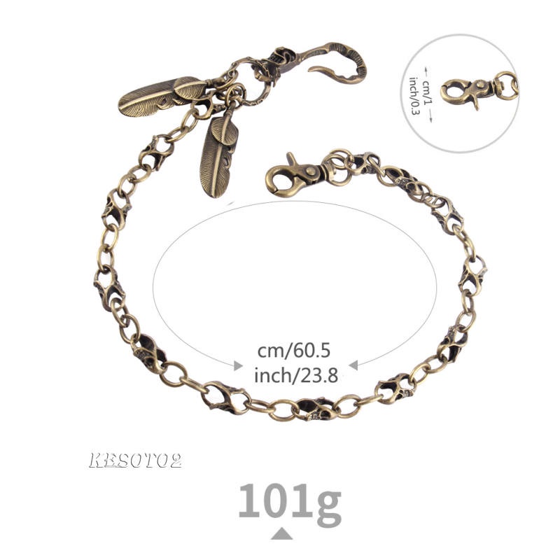 [Kesoto2] Ví Nam Phối Dây Xích Bằng Đồng Cổ Điển Phong Cách Punk Rock