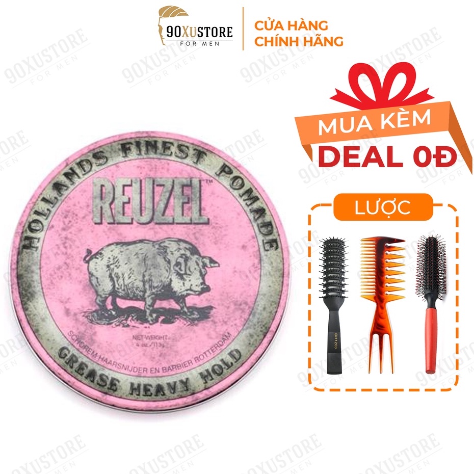 Sáp vuốt tóc nam Reuzel Pink Pomade , giữ nếp tóc , tạo kiểu tóc