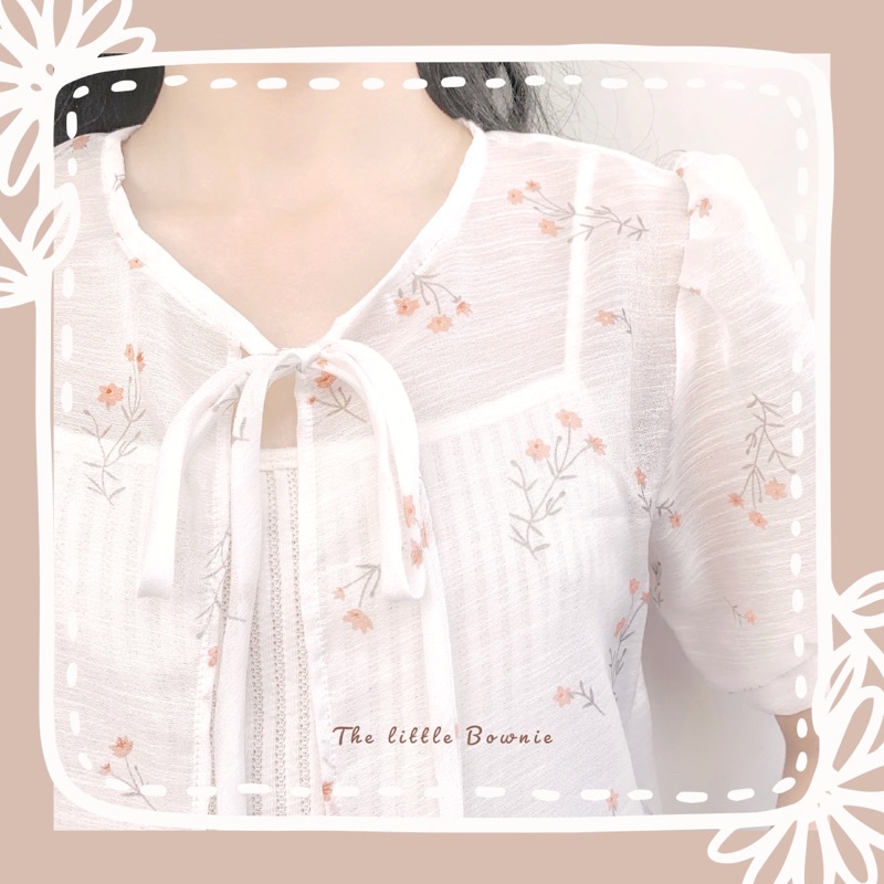 [Mã SKAMSALE06 hoàn 10% đơn từ 150K] Áo khoác tơ hoa mùa hè Jane top (không kèm áo trong)