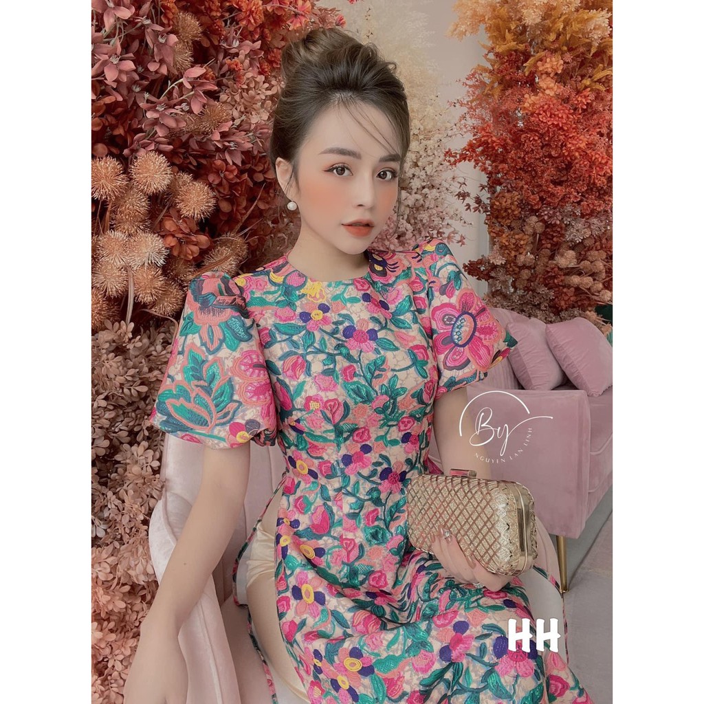 SET ÁO DAI VOAN IN HOA MẸ CON | BigBuy360 - bigbuy360.vn