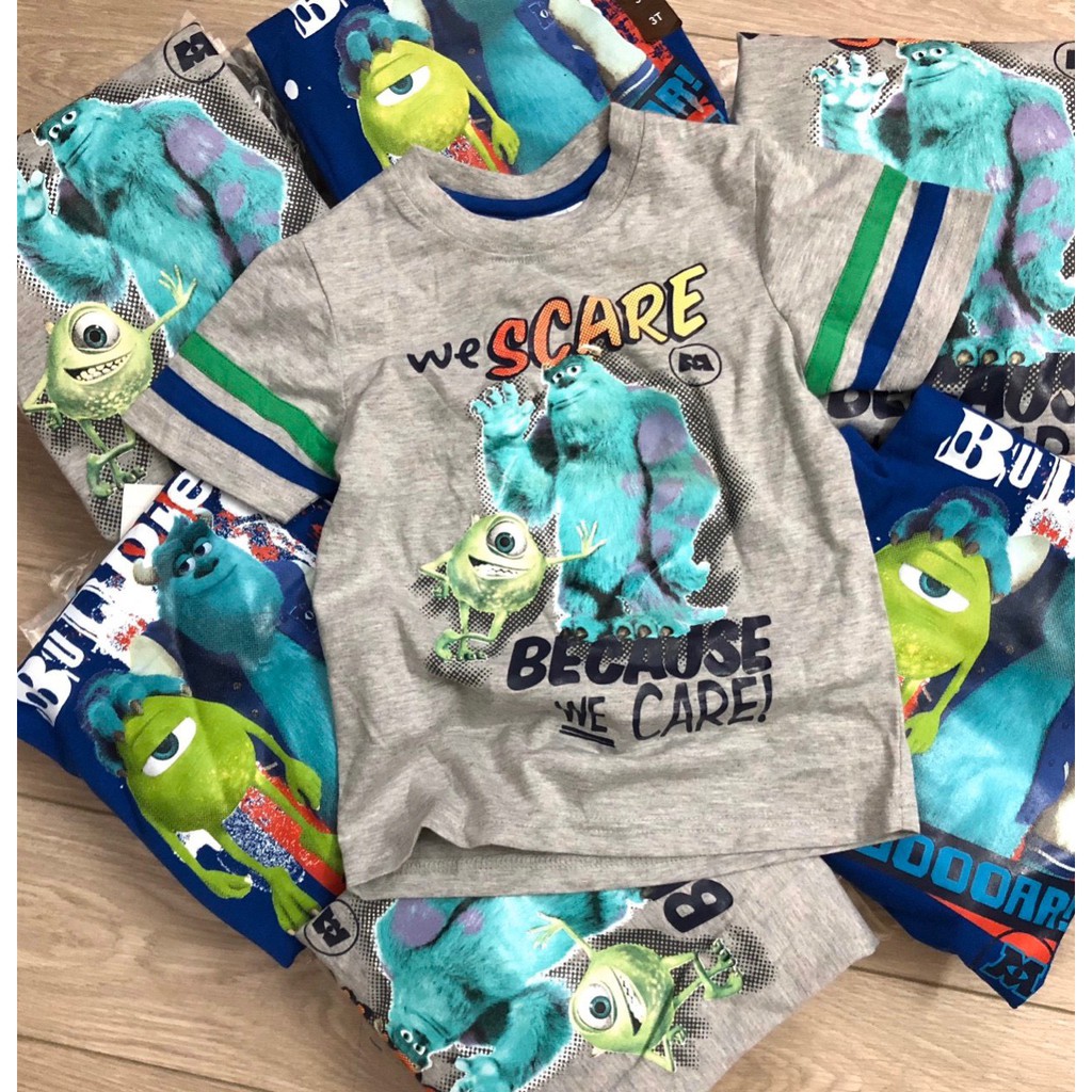 Set 2 áo cộc tay hình Monsters Disney Dư Xịn cho bé trai (khác màu)