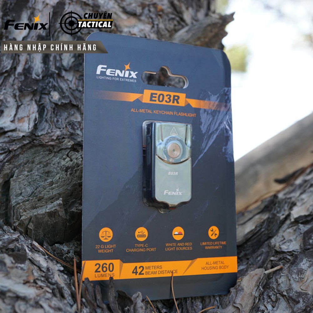 [BẢO HÀNH 2 NĂM] [HÀNG HOT] Đèn pin Móc Khoá Fenix E03R 260LM - PHÂN PHỐI CHÍNH HÃNG
