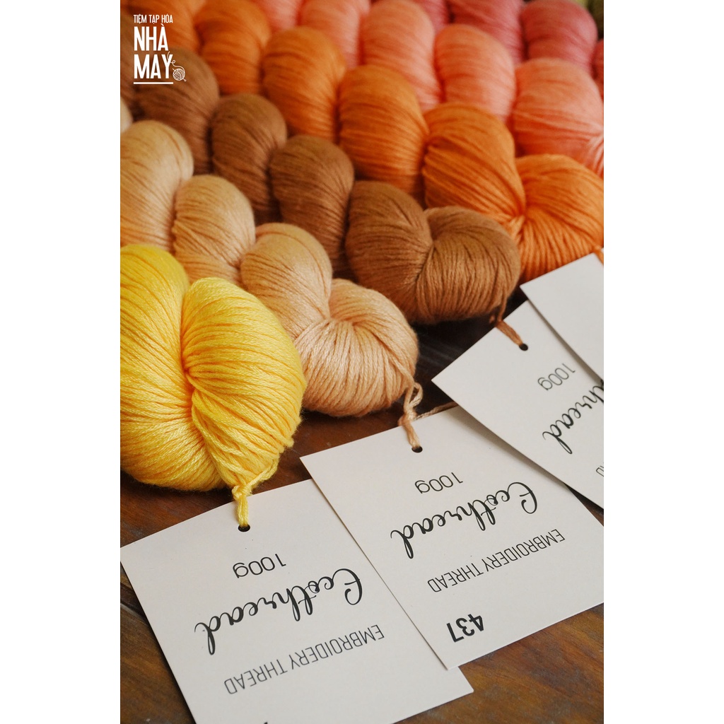[Bảng 3/6] Chỉ thêu Eco-thread Tiệm tạp hóa nhà May nhuộm sinh học (giá 1 bó 100g) bảng vàng cam