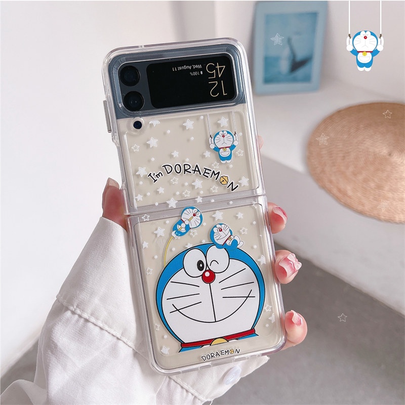 Ốp Lưng Điện Thoại Hình Hoạt Hình Doraemon Bằng PC Cứng Dành Cho Samsung Galaxy Z Flip 3 4 5G Z Flip3 Flip4 ZFlip3