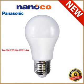 Bóng led bulb công suất nhỏ e27 nanoco- panasonic 3w, 5w, 7w, 9w, 11w, 14w