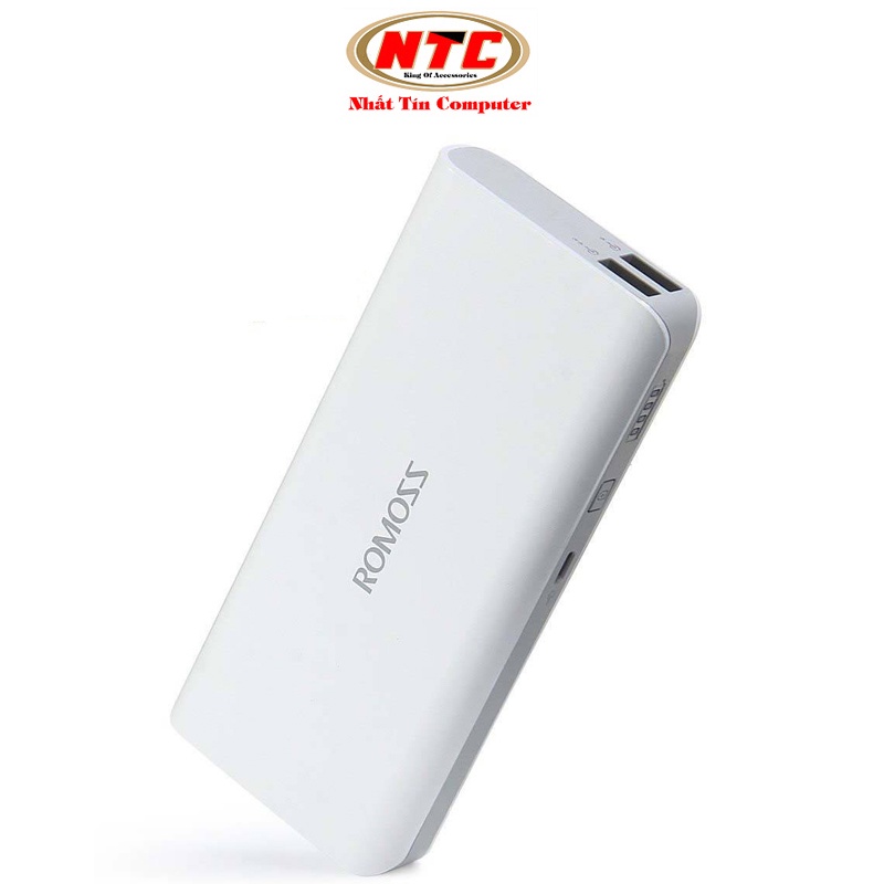 Pin sạc dự phòng Romoss Sense 4 10400mAh hỗ trợ 2 cổng sạc cùng lúc (Trắng)