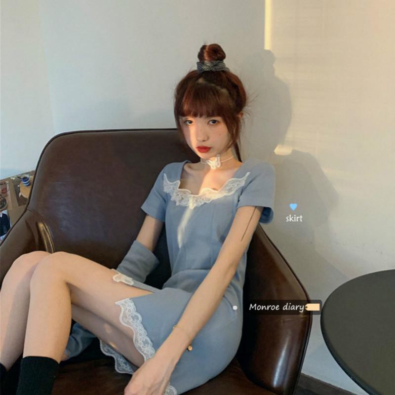 Women's dresses/knee-length skirts//bag hip skirts/lace stitching dresses/Slim fit with A-line skirt skirt/ | BigBuy360 - bigbuy360.vn