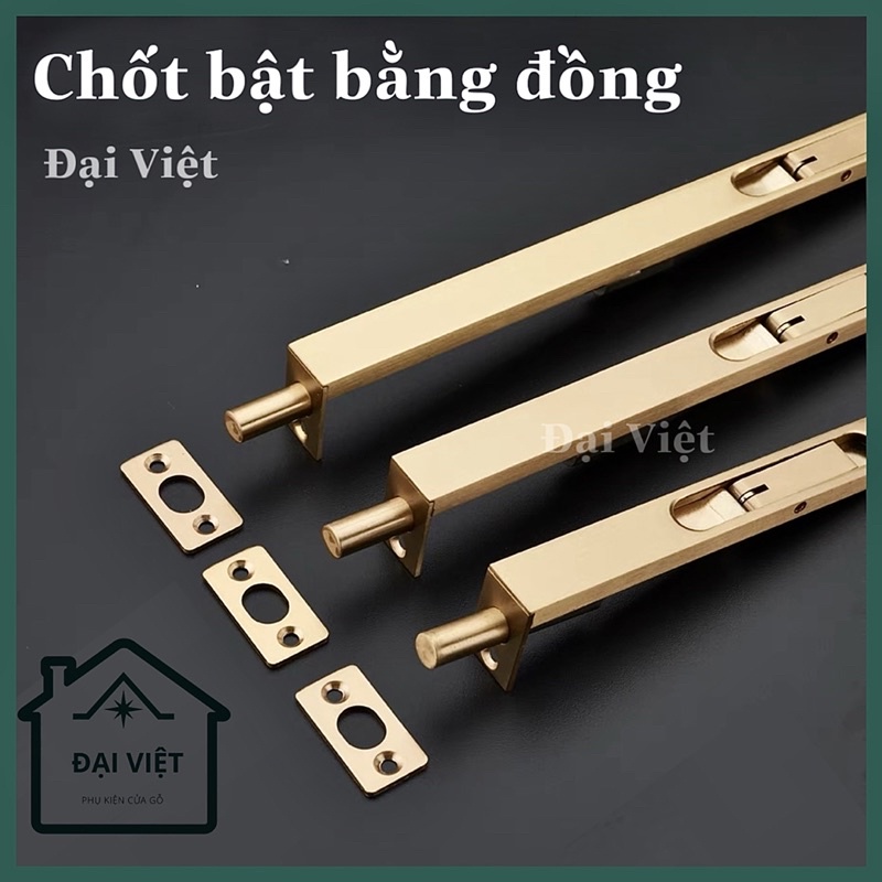 Chốt âm cửa gỗ bằng đồng dài 15-20-30cm