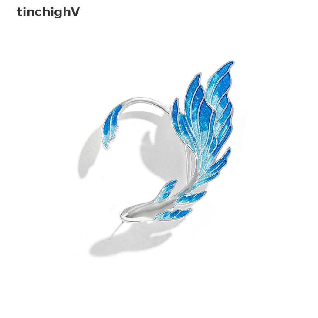 Bông Tai Kẹp Vành Tai Hình Cá Màu Gradient Xanh Dương Sáng Tạo Thời Trang Cho Nữ