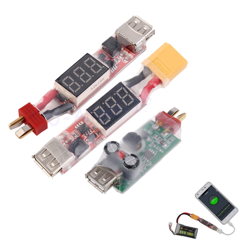 Bộ Chuyển Đổi Pin Lithium 2S-6S XT60 Với Màn Hình Hiển Thị Điện Áp Cho iphone Ipad HTC