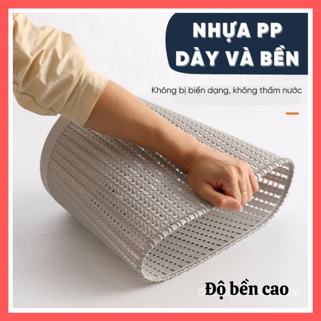 Sọt nhựa mây Việt Nhật , rổ mây nhựa Việt Nhật đa năng đựng dụng cụ , đựng quần áo , làm thùng rác