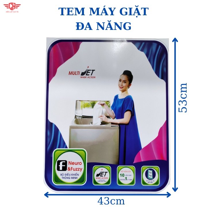 Miếng dán máy giặt đa năng - Tem máy giặt đa năng